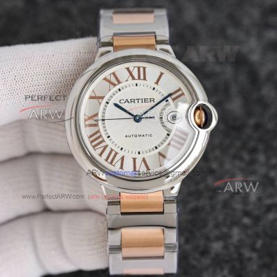 TW Factory Swiss 2824 Cartier Blue Balloon Rose Gold Two-tone Stainless Steel Watch 